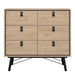 Ry Small Double Chest of Drawers 6 Drawers in Jackson Hickory Oak