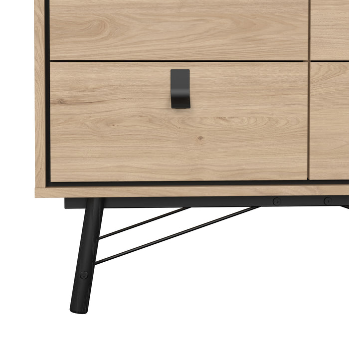 Ry Small Double Chest of Drawers 6 Drawers in Jackson Hickory Oak