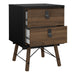 Ry Bedside Cabinet 2 Drawer in Matt Black Walnut