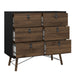 Ry Package - Wardrobe 3 Doors + 3 Drawers + Double chest 6 Drawers + Bedside Cabinet 2 Drawers in Matt Black Walnut
