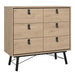Ry Package - Wardrobe 3 Doors + 3 Drawers + Double Chest 6 Drawers + Bedside Cabinet 2 Drawers in Jackson Hickory Oak