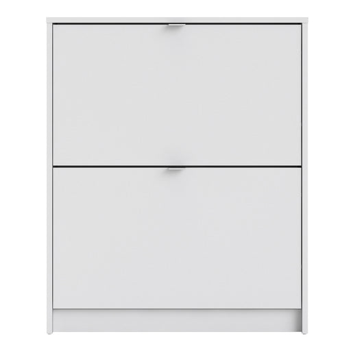 Shoes Shoe Cabinet 2 Flip Down Doors and 1 layer in White