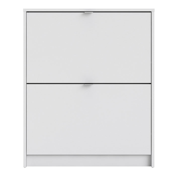 Shoes Shoe Cabinet 2 Flip Down Doors and 1 layer in White