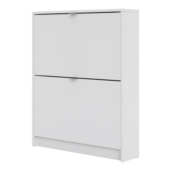 Shoes Shoe Cabinet 2 Flip Down Doors and 1 layer in White