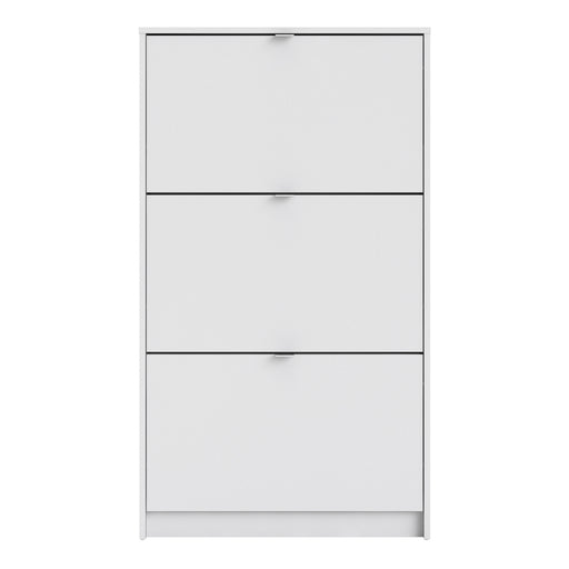 Shoes Shoe Cabinet 3 Flip Down Doors and 1 layer in White