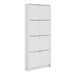 Shoes Shoe Cabinet 4 Flip Down Doors and 1 layer in White
