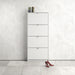 Shoes Shoe Cabinet 4 Flip Down Doors and 1 layer in White