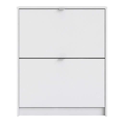 Shoes Shoe Cabinet 2 Flip Down Doors and 2 layers in White
