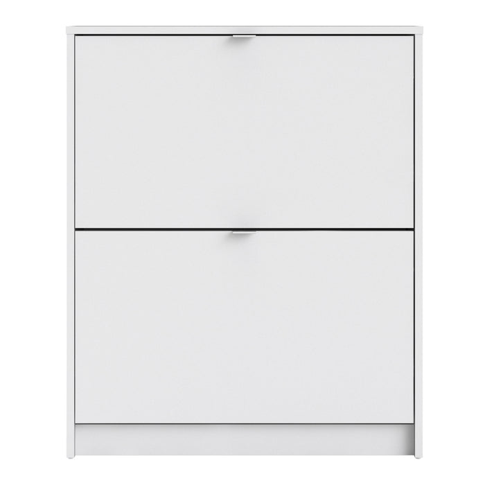 Shoes Shoe Cabinet 2 Flip Down Doors and 2 layers in White