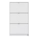 Shoes Shoe Cabinet 3 Flip Down Doors and 2 layers in White