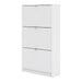 Shoes Shoe Cabinet 3 Flip Down Doors and 2 layers in White