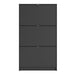 Shoes Shoe Cabinet 3 Flip Down Doors and 2 layers in Matt Black