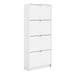 Shoes Shoe Cabinet 4 Flip Down Doors and 2 layers in White