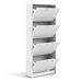 Shoes Shoe Cabinet 4 Flip Down Doors and 2 layers in White