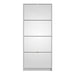 Shoes Shoe Cabinet 4 Flip Down Mirror Doors and 2 layers in White