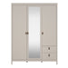 Barcelona Wardrobe with 2 Doors + 1 Mirror Door + 2 Drawers in Cashmere