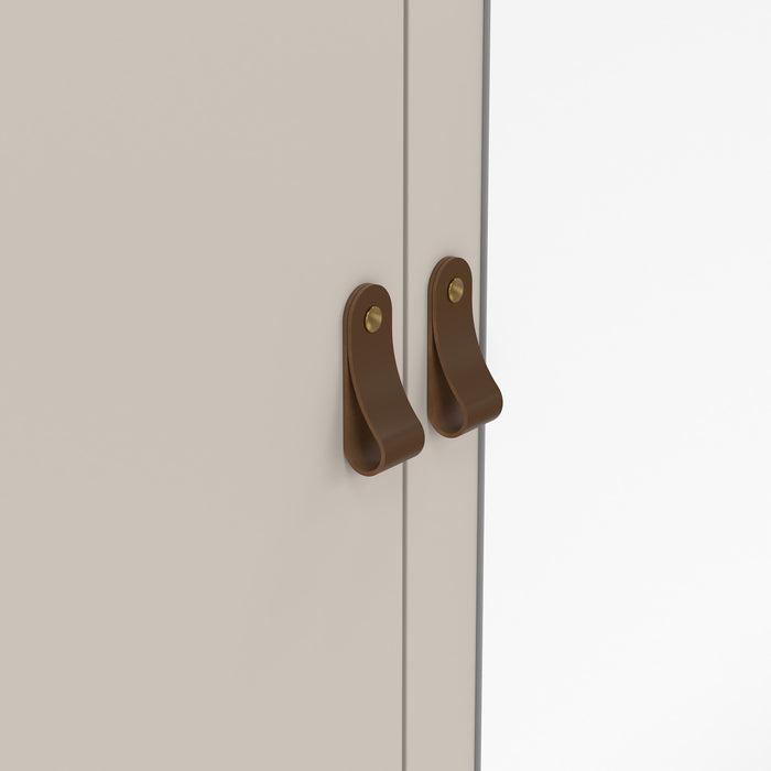 Barcelona Wardrobe with 2 Doors + 1 Mirror Door + 2 Drawers in Cashmere