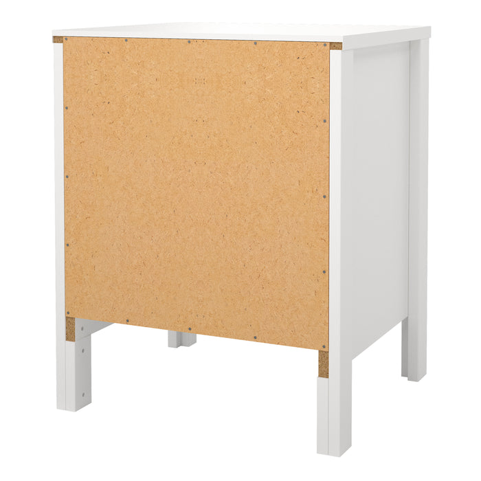 Barcelona Bedside Table 2 Drawers in White
