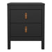 Barcelona Bedside Table 2 Drawers in Matt Black
