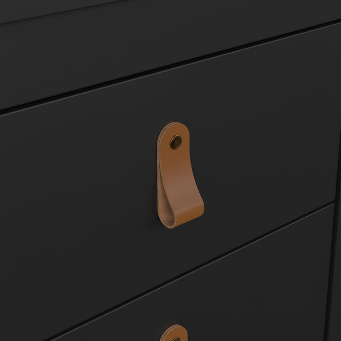 Barcelona Bedside Table 2 Drawers in Matt Black