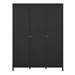 Barcelona Wardrobe with 3 Doors in Matt Black