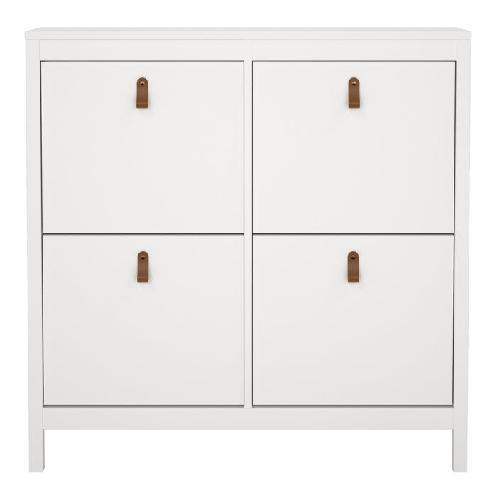 Barcelona Shoe Cabinet 4 Flip Down Doors in White
