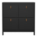 Barcelona Shoe Cabinet 4 Flip Down Doors in Matt Black