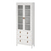 Barcelona China Cabinet 2 Glass Doors with 3 Drawers in White