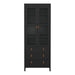 Barcelona China Cabinet 2 Glass Doors with 3 Drawers in Matt Black