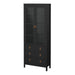 Barcelona China Cabinet 2 Glass Doors with 3 Drawers in Matt Black