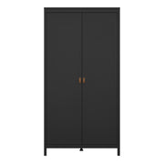 Barcelona Wardrobe with 2 Doors in Matt Black