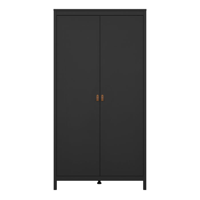 Barcelona Wardrobe with 2 Doors in Matt Black