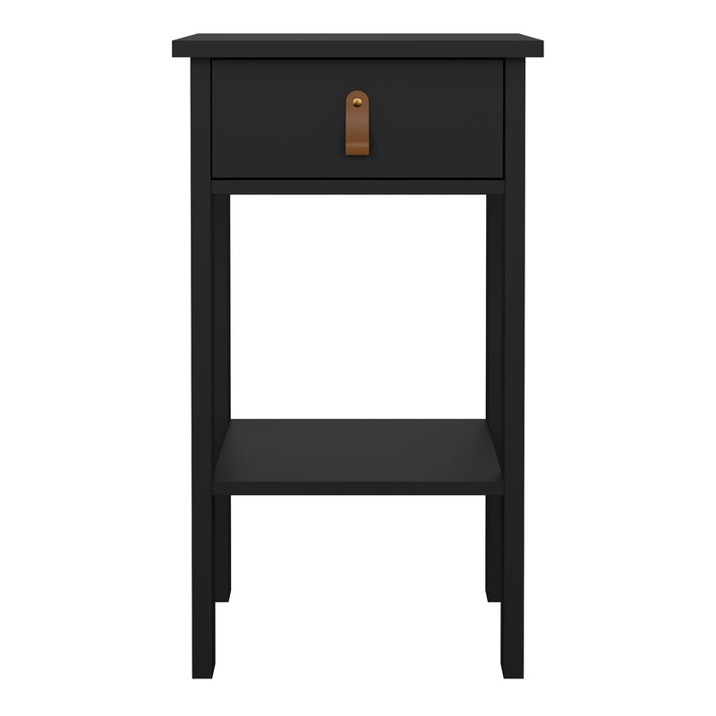 Barcelona Bedside Table with 1 Drawer in Matt Black