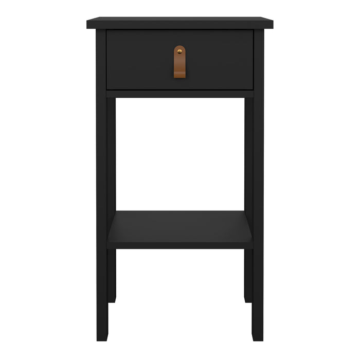 Barcelona Bedside Table with 1 Drawer in Matt Black