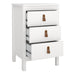 Barcelona Bedside Table 3 Drawers in White