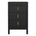 Barcelona Bedside Table 3 Drawers in Matt Black
