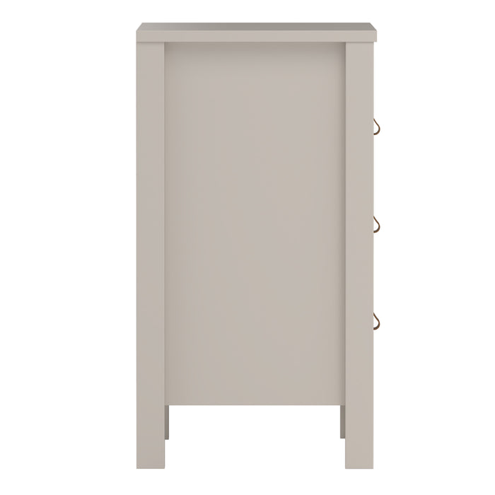 Barcelona Bedside Table 3 Drawers in Cashmere