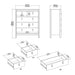 Barcelona Package - Bedside Table 2 Drawers + Chest 5 Drawers + Wardrobe with 3 Doors in Matt Black