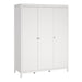 Madrid Package - Bedside Table 2 Drawers + Chest 5 Drawers + Wardrobe with 3 Doors in White