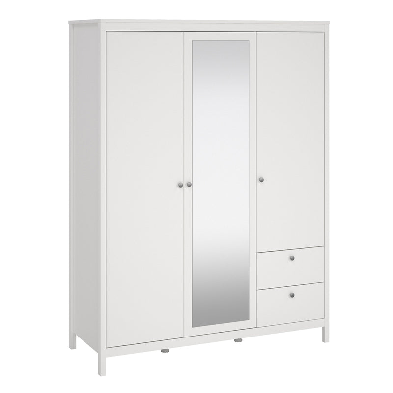 Madrid Wardrobe with 2 Doors 1 Mirror Door 2 Drawers