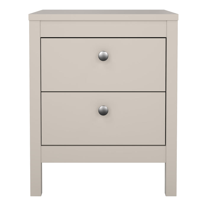 Madrid Bedside Table 2 Drawers in Cashmere