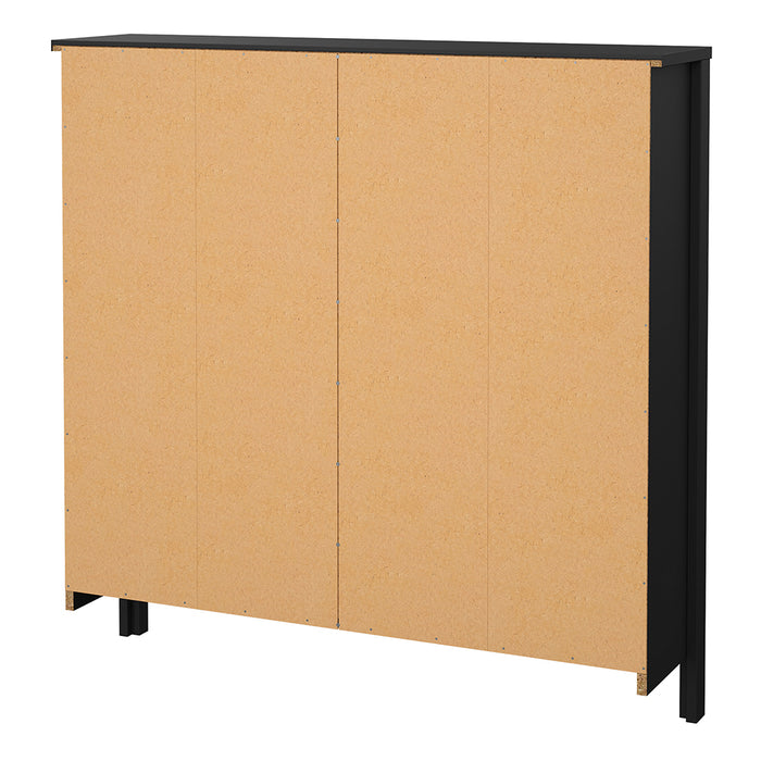 Madrid Shoe Cabinet 4 Flip Down Doors in Matt Black