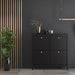 Madrid Shoe Cabinet 4 Flip Down Doors in Matt Black