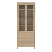 Madrid China Cabinet 2 Doors with Glass + 3 Drawers in Jackson Hickory Oak