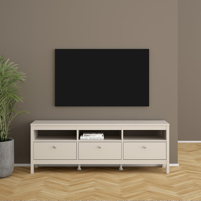 Madrid TV Unit 3 Drawers in Cashmere
