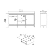 Madrid Sideboard 2 Doors 3 Drawers in Matt Black