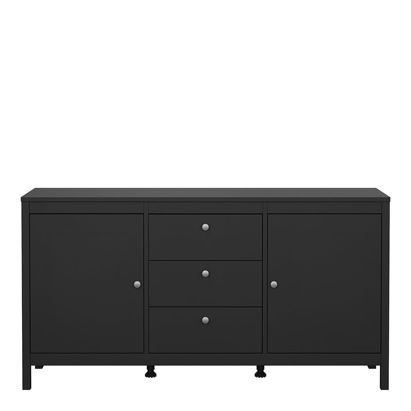 Madrid Sideboard 2 Doors 3 Drawers in Matt Black