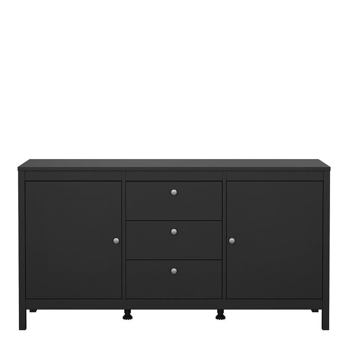 Madrid Sideboard 2 Doors 3 Drawers in Matt Black