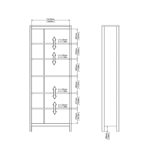 Madrid Bookcase in Jackson Hickory Oak
