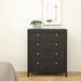 Madrid Package - Bedside Table 2 Drawers + Chest 5 Drawers + Wardrobe with 3 Doors in Matt Black